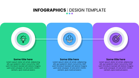 Infographic template with icons and 3 options or steps. Can be used for workflow layout, diagram, banner, web design. Vector illustrationのイラスト素材