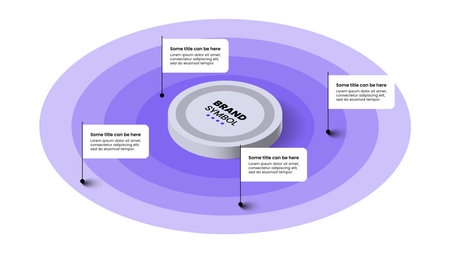 Infographic template with 4 options or steps. Isometric circles. Can be used for workflow layout, diagram, banner, web design. Vector illustrationのイラスト素材