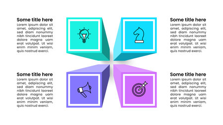 Infographic template with icons and 4 options or steps. Columns. Can be used for workflow layout, diagram, banner, webdesign. Vector illustrationのイラスト素材
