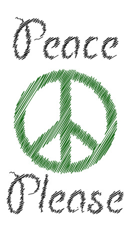 symbol of peace and sign "Peace Please"のイラスト素材