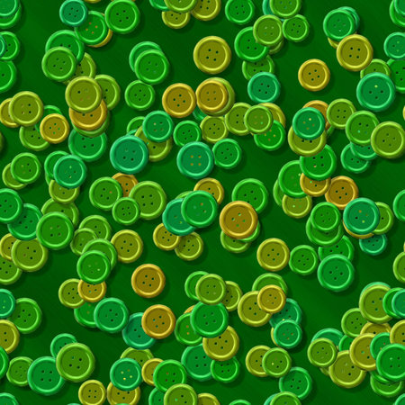 seamless pattern, green buttons on green groundの写真素材