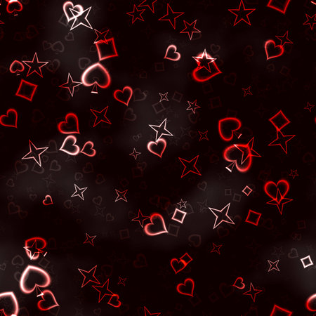 seamless red neon shapes on the black backgroundの写真素材