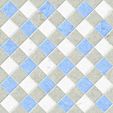 grey-white paving with light blue floor tilesの写真素材