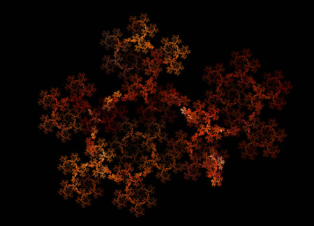 hot red flower fractal in fireの写真素材