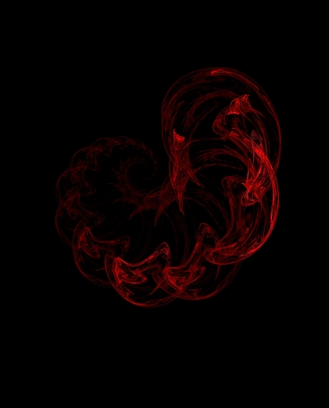 red fractal bloody shell, math graphics, abstractの写真素材