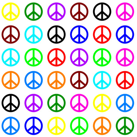 light peace pattern on white background, hippies signのイラスト素材