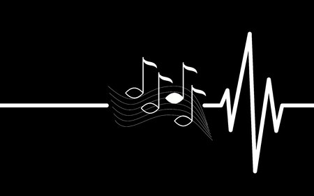 music heart beating, can not live without musicのイラスト素材
