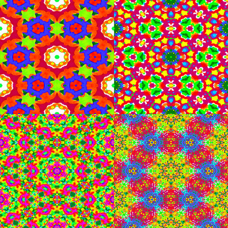 set of 4 colorful textures, 6kx6k each of seamless patternsの写真素材
