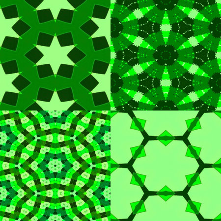 set of 4 green textures, 6kx6k each of seamless patternsの写真素材