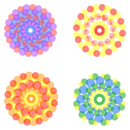 set of four colorful circlesのイラスト素材