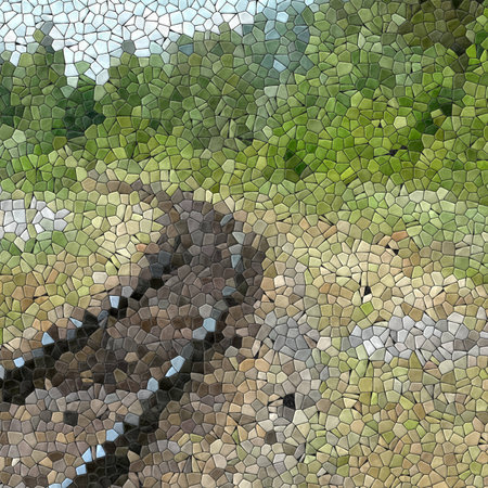 mosaic track scene, scenery railway lineの写真素材
