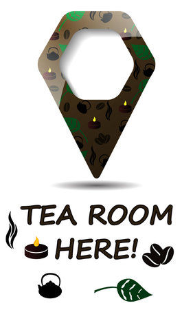 map pointer to tea roomの写真素材