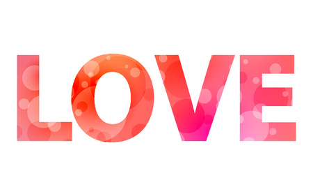red decorated text LOVE, writing LOVEの写真素材