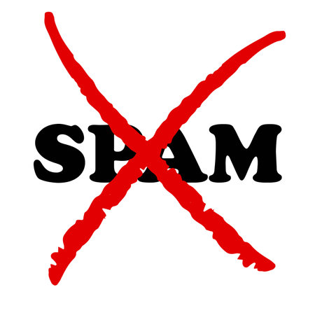 cross out text SPAM, writing SPAMの写真素材