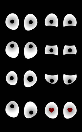 eyes in the dark with various moodの写真素材
