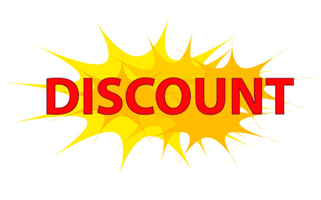 big red sign DISCOUNT, writing DISCOUNTのイラスト素材