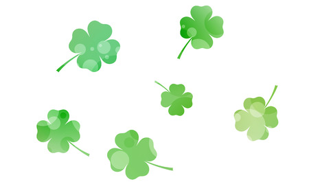 six green four leaf cloversのイラスト素材