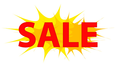 big red sign SALE, writing SALEのイラスト素材