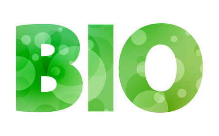 green text BIO with decorative circlesのイラスト素材