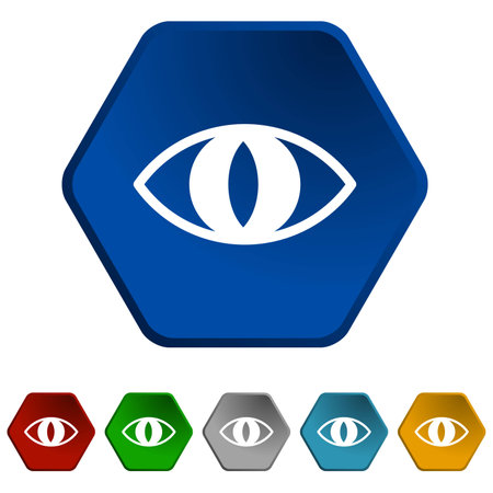colored cat eyes icons set, blue eye iconの写真素材