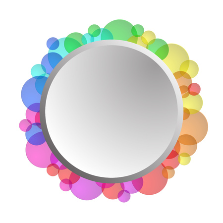 circle form illustration with rainbow edgeのイラスト素材