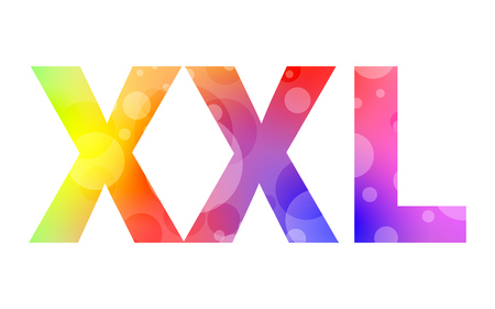 big colorful sign XL, XXL writingのイラスト素材