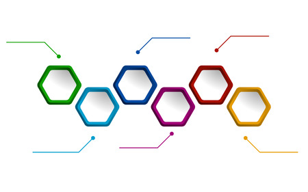 illustration infographics, web design, clean hexagon infographicsのイラスト素材