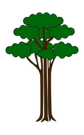 isolated simple tree, isolated green treeのイラスト素材