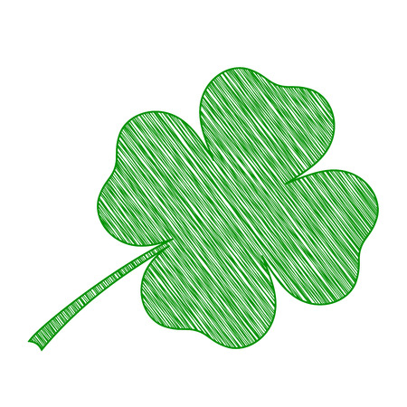 designed clover icon, squiggles green cloverのイラスト素材
