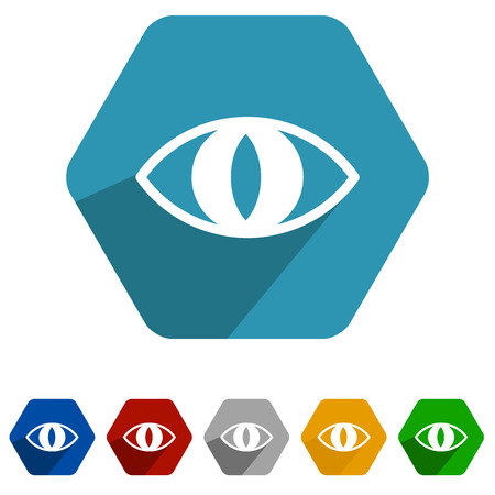 colored cat eyes icons set, cyan eye iconのイラスト素材