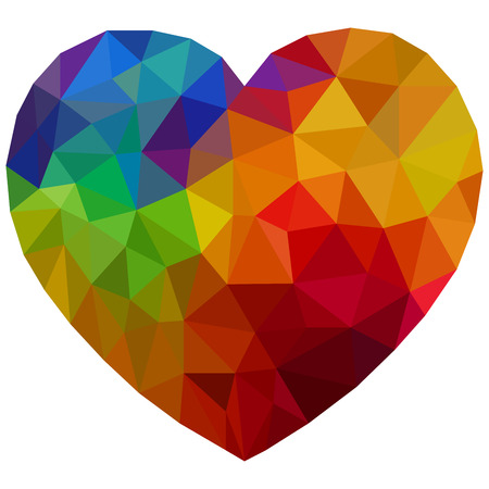 colored isolated heart, low poly hearthの写真素材