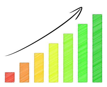 growing profit graph with arrowの写真素材