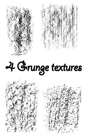 Set of four textures, grunge texturesのイラスト素材