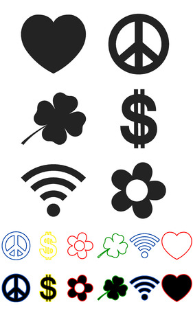 Set of symbols, six frequent symbolsのイラスト素材