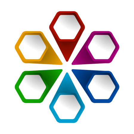illustration infographics, web design, clean hexagon infographicsのイラスト素材