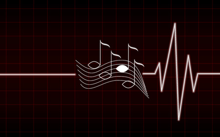 red music heart beating, can not live without musicのイラスト素材