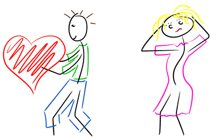 boy take his heart from bad girlのイラスト素材