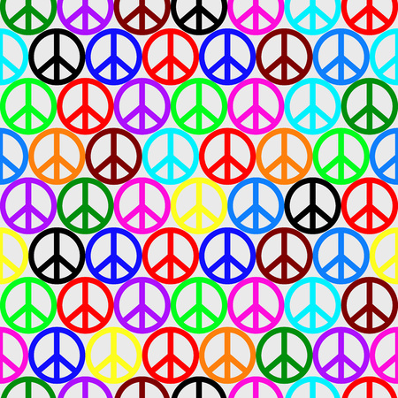 light peace pattern on white background, hippies signのイラスト素材
