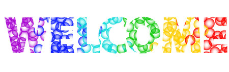 Big colorful sign WELCOME various colorsのイラスト素材