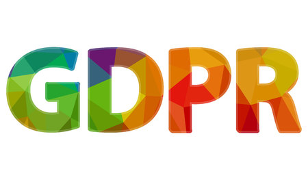 Big colorful sign GDPR, General Data Protection Regulationのイラスト素材