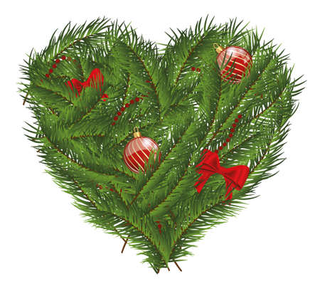 Christmas hearth created from branches and ornamentsの写真素材