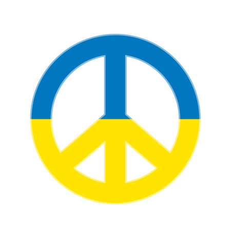 Symbol of peace in ukraine colors, blue and yellowのイラスト素材