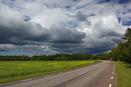 road, Estoniaの写真素材
