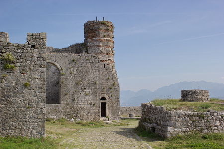 old church and mosque, fortress Rozafa, Shkoder, Albaniaの写真素材