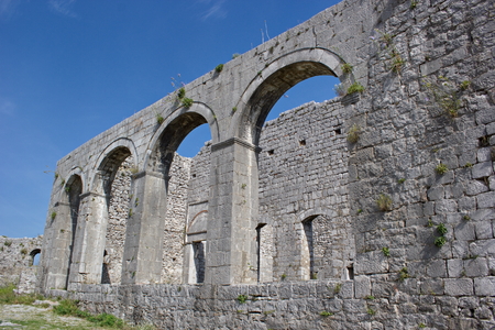 old church and mosque, fortress Rozafa, Shkoder, Albaniaの写真素材