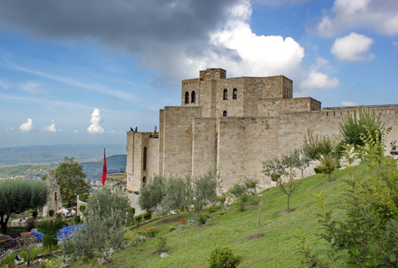 castle and Skanderbeg museum in Kruje, Albaniaのeditorial素材