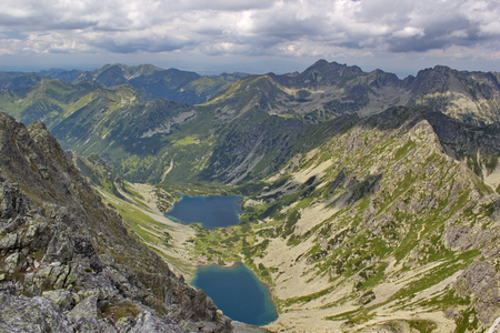 View of High Tatras mountains and Tarn, Slovakiaの写真素材