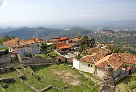 view from Skanderbeg Castle, Kruje, Albaniaの写真素材