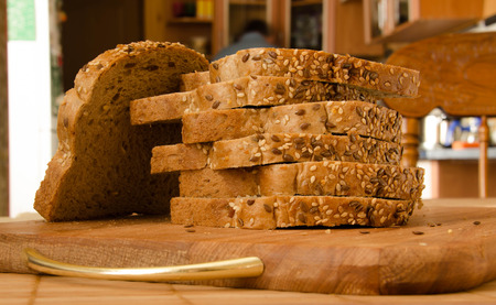 bread fresh fragrant on woodenの写真素材