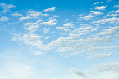 Beautiful blue sky with clouds, natural backgroundの写真素材